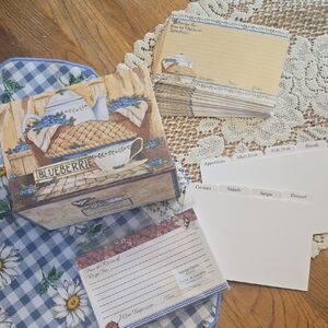 Blueberry Recipe Box with Cards